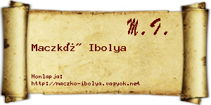 Maczkó Ibolya névjegykártya